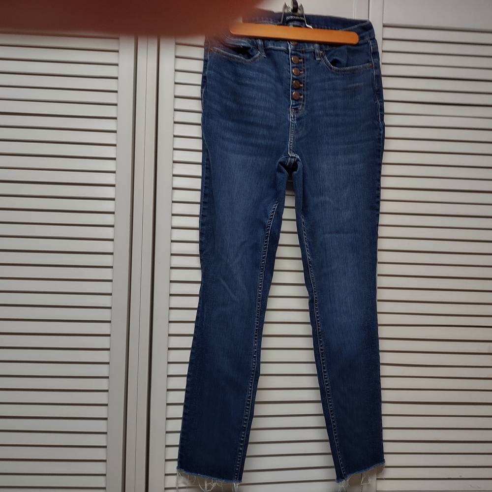 Size 12 Calvin Klein button fly Women's Blue Jeans.